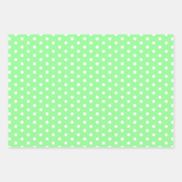 Zeitloses Minze White Polka Dot Geschenkpapier