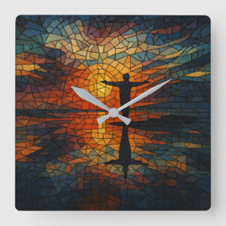 Zeitloses Mosaik: surreal kubistische Wall-Uhr Quadratische Wanduhr