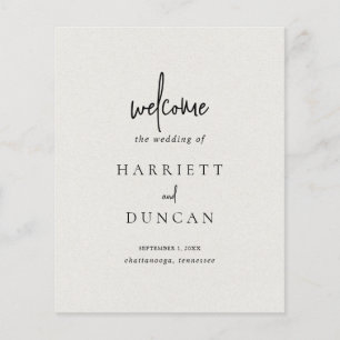 Zeitloses, neutrales Beige-Hochzeitsprogramm