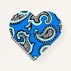 Zeitloses Paisley auf blauem Hintergrund Notizbuch