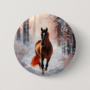 Zeitloses Pferdesilhouette-Abzeichen Button