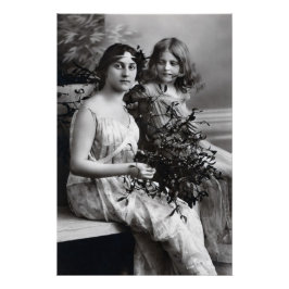 Zeitloses Portrait von Mutter und Tochter Poster