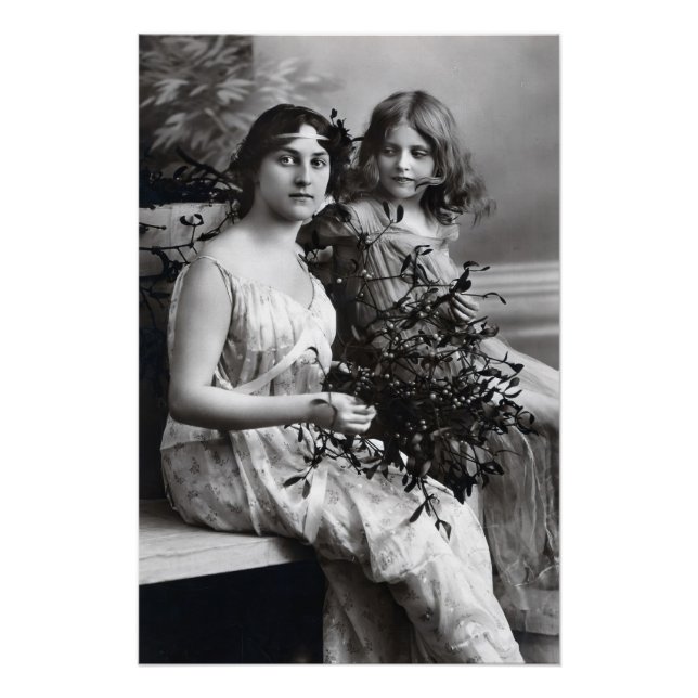 Zeitloses Portrait von Mutter und Tochter Poster (Vorderseite)