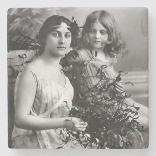 Zeitloses Portrait von Mutter und Tochter Steinuntersetzer