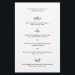 Zeitloses Schwarz-Weiß-elegantes Hochzeitsmenü<br><div class="desc">Klassisches und elegantes Hochzeitsmenü mit einem einfachen Layout mit den Kursleiter in einem modernen Skript. Die gepflegte und minimalistische Gestaltung macht dieses Schwarz-Weiß-Hochzeitsmenü zu einem idealen Ort für eine traditionelle,  formelle Hochzeit.</div>