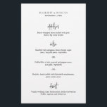 Zeitloses Schwarz-Weiß-elegantes Hochzeitsmenü<br><div class="desc">Klassisches und elegantes Hochzeitsmenü mit einem einfachen Layout mit den Kursleiter in einem modernen Skript. Die gepflegte und minimalistische Gestaltung macht dieses Schwarz-Weiß-Hochzeitsmenü zu einem idealen Ort für eine traditionelle,  formelle Hochzeit.</div>