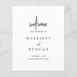 Zeitloses Schwarz-Weiß-Hochzeitsprogramm