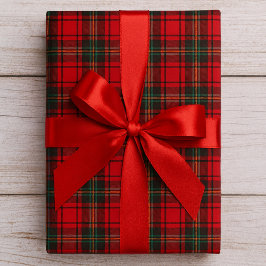 Zeitloses Tartan-Karo Rot-Schwarz Ralph Weihnachte Geschenkpapier