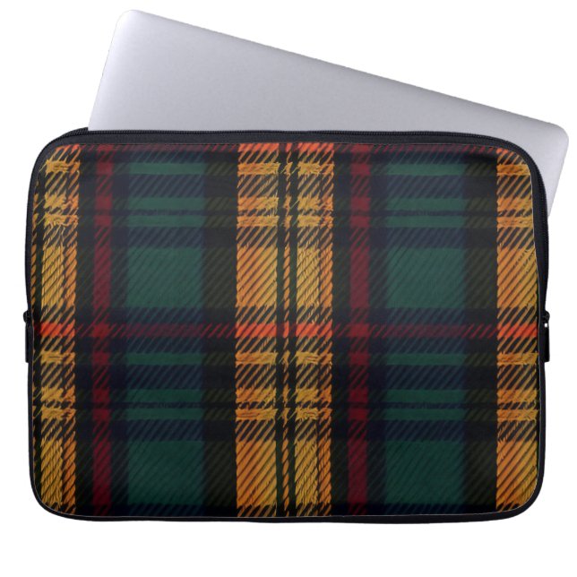 Zeitloses Tartan Muster Laptopschutzhülle (Vorderseite)