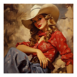 Zeitloses Vermächtnis eines Cowgirl: Wild West Whi Poster