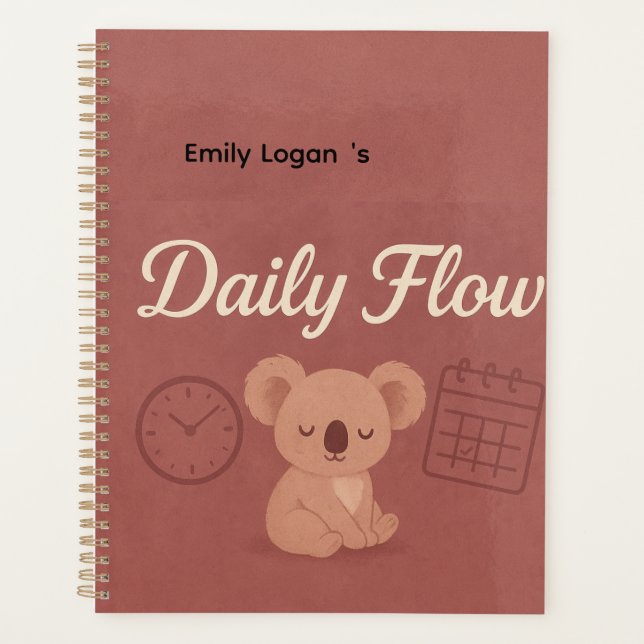 Zeitmanagement – Cute Koala Daily Planer (Vorderseite)