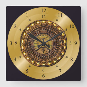 Zeitmaschine ~ Raum/Zeit Kontinuum ~ Zeitreise Quadratische Wanduhr