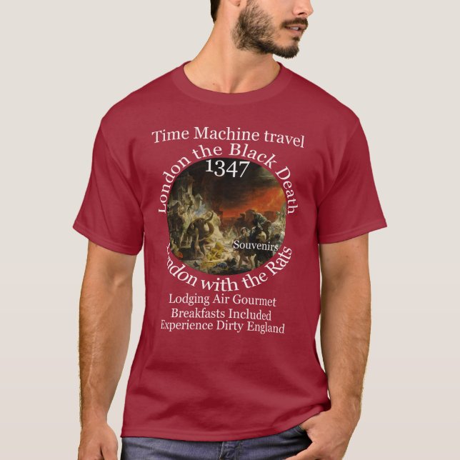 ZEITMASCHINE REISE LONDON 1347 SCHWARZSPIEL T-Shirt (Vorderseite)