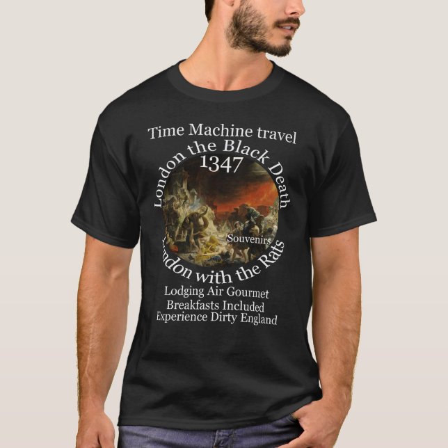 ZEITMASCHINE REISE LONDON 1347 SCHWARZSPIEL T-Shirt (Vorderseite)
