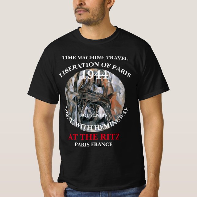 ZEITMASCHINENREISEBÜHUNG VON PARIS GETRÄNK T-Shirt (Vorderseite)