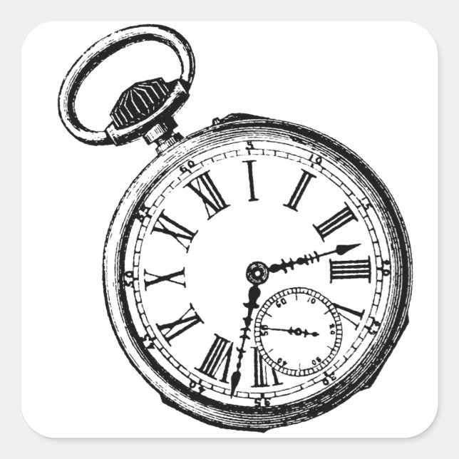 Zeitmesser für die Kartenhalterung Quadratischer Aufkleber (Vorderseite)
