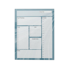 Zeitplan für den aquamarinen Wave Daily Planer Notizblock