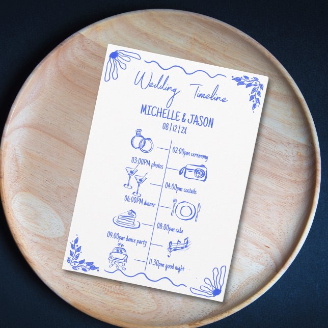 Zeitplan für die handgezeichnete Hochzeit Programm (Von Creator hochgeladen)