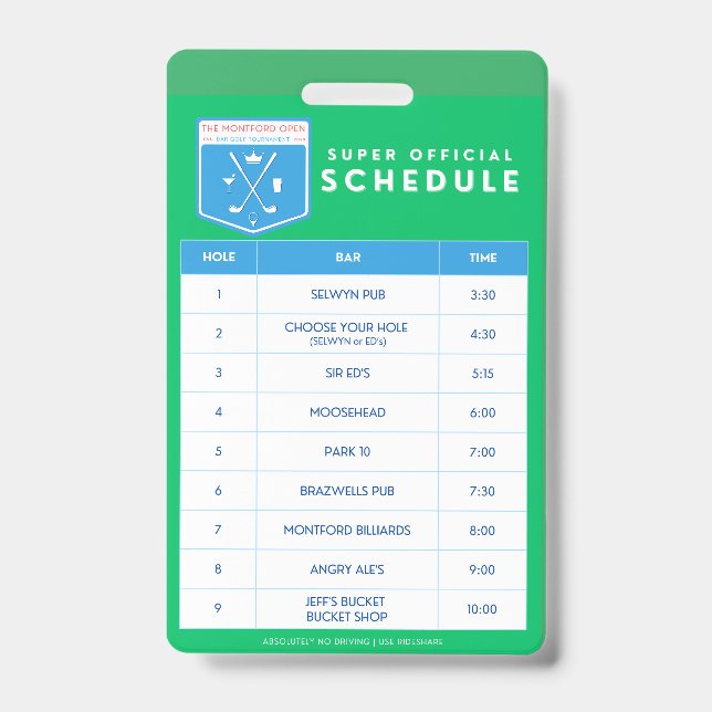 Zeitplan für Lanyard Ausweis (Vorderseite)
