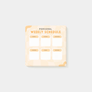 Zeitplan für persönliche Wochen nach der Veröffent Post-it Klebezettel