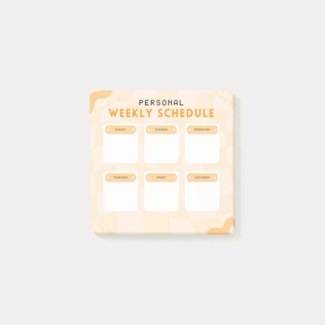 Zeitplan für persönliche Wochen nach der Veröffent Post-it Klebezettel (Vorderseite)