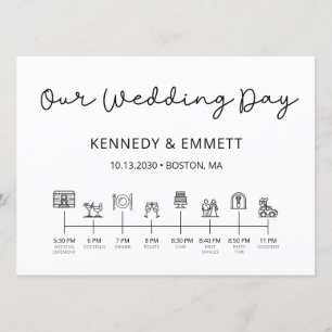 Zeitplan-Programm für den Hochzeitstag Programm