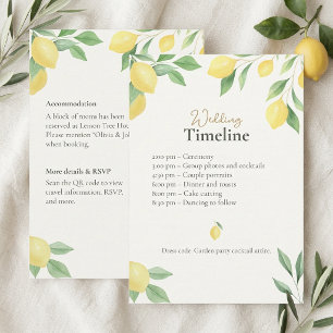 Zeitplan und Details Karte für die Hochzeit mit Zi