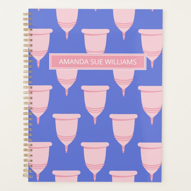 Zeitraum/Menstruationszyklus - Ihr Name/Monogramm Planer (Vorderseite)