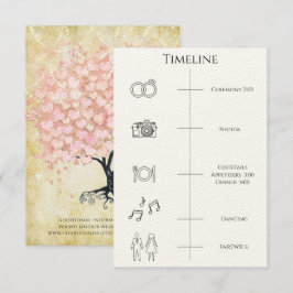 Zeitreihenfolge der Ereignisse Herzstück Leaf Tree Einladung