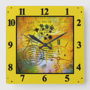 Zeitreise Quadratische Wanduhr