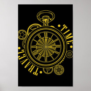 Zeitreise Time Travel Uhr Poster