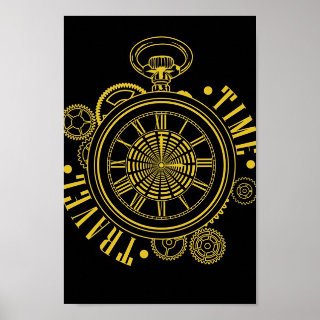 Zeitreise Time Travel Uhr Poster (Vorne)