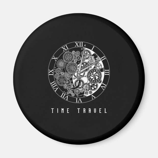 Zeitreise Uhr - Zukunft der vergangenen Fiktion -  Magnet (Vorne)