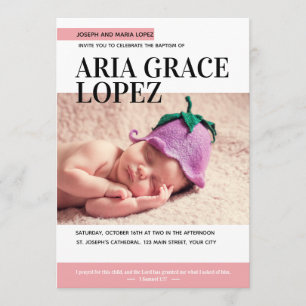 Zeitschrift Cover Baby Girl Taufe Einladung