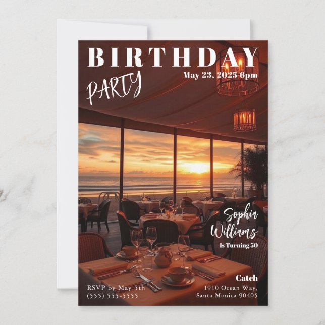 Zeitschrift Cover Beach Geburtstag Einladung (Vorderseite)