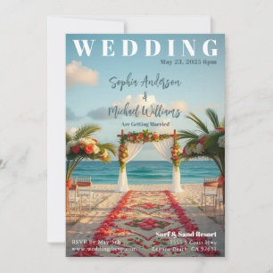 Zeitschrift Cover Beach Wedding Einladung