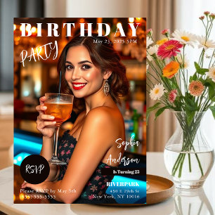 Zeitschrift Cover Birthday Einladung