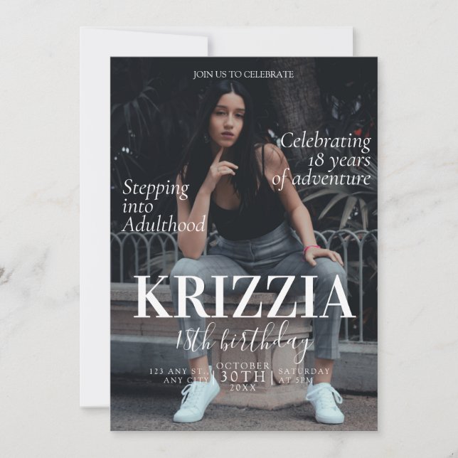 Zeitschrift Cover Birthday Einladungskarte (Vorderseite)