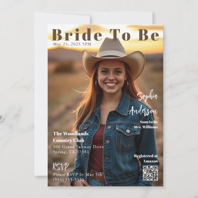 Zeitschrift Cover Bride zu sein Einladung (Vorderseite)