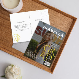 Zeitschrift Cover Foto Abschluss Ankündigung Postkarte