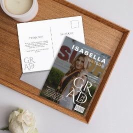 Zeitschrift Cover Foto Abschluss Ankündigung Postkarte