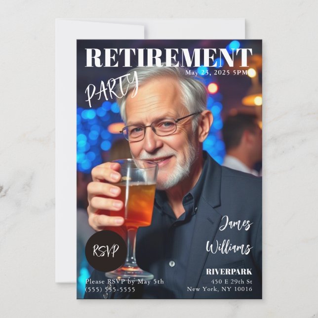 Zeitschrift Cover Retirement Einladung (Vorderseite)