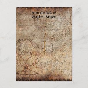Zeitschrift "Distressed Steampunk Globe Travel" Postkarte