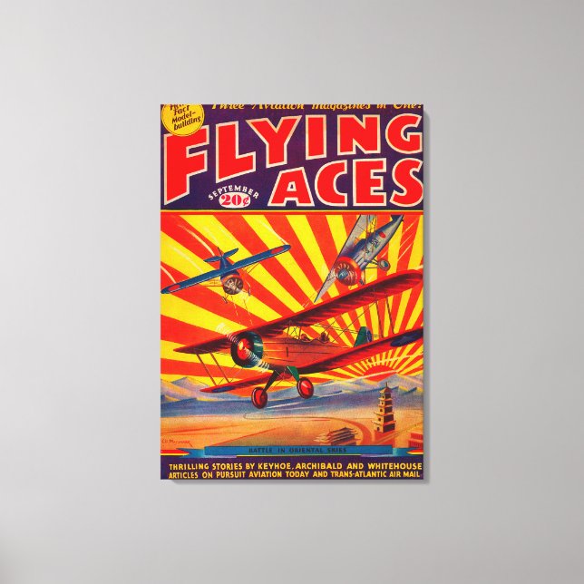 Zeitschrift Flying Aces Cover 2 Leinwanddruck (Vorderseite)