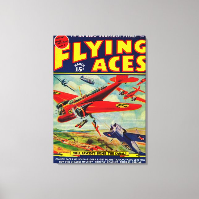 Zeitschrift Flying Aces Cover 5 Leinwanddruck (Vorderseite)