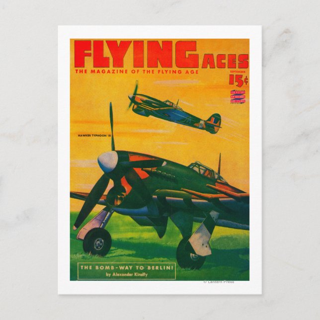 Zeitschrift Flying Aces Cover 5 Postkarte (Vorderseite)