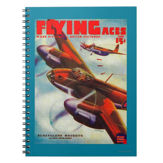 Zeitschrift "Flying Aces" deckt 5 ab Notizblock (Vorderseite)