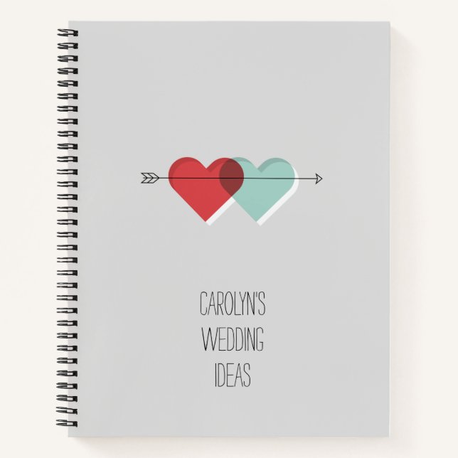 Zeitschrift für individuell anpassbare Hochzeitsid Notizbuch (Vorderseite)