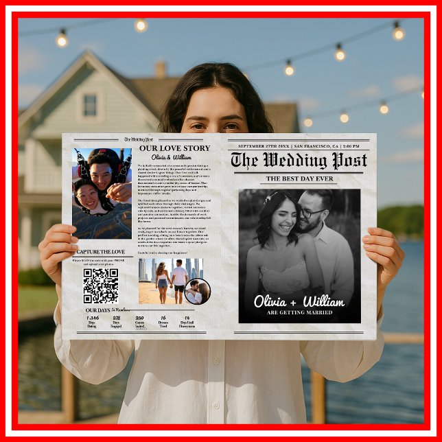 Zeitschrift Hochzeitsprogramm Vintage Wedding Time Karte (Von Creator hochgeladen)