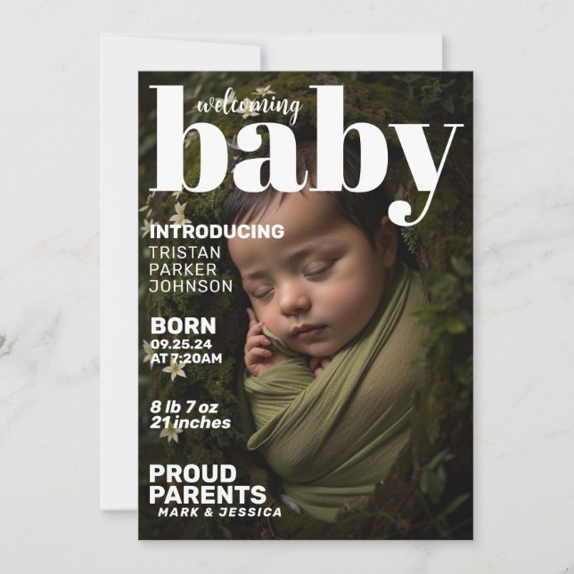 Zeitschrift "Modern Baby" - Geburtsankündigung Ankündigung (Vorderseite)